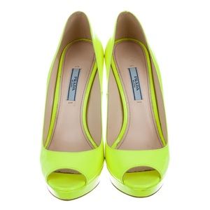 NEON PEEP TOW PLATFORM PUMPS 100% AUTHENTIC